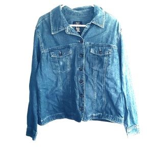 Crazy Horse Denim Jean Button Top Size XL